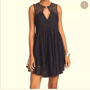 Free people black lace dress size medium NWT